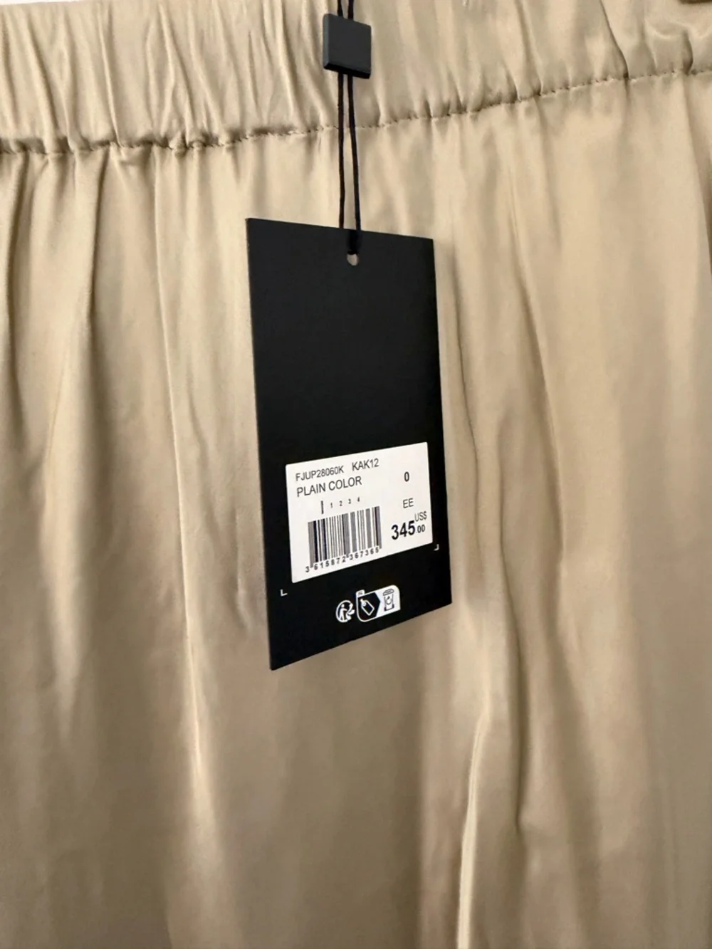 The Kooples Midi Skirt Size 0 Khaki Green Lace Trim Satin
Elastic Waist NWT - Picture 6 of 11